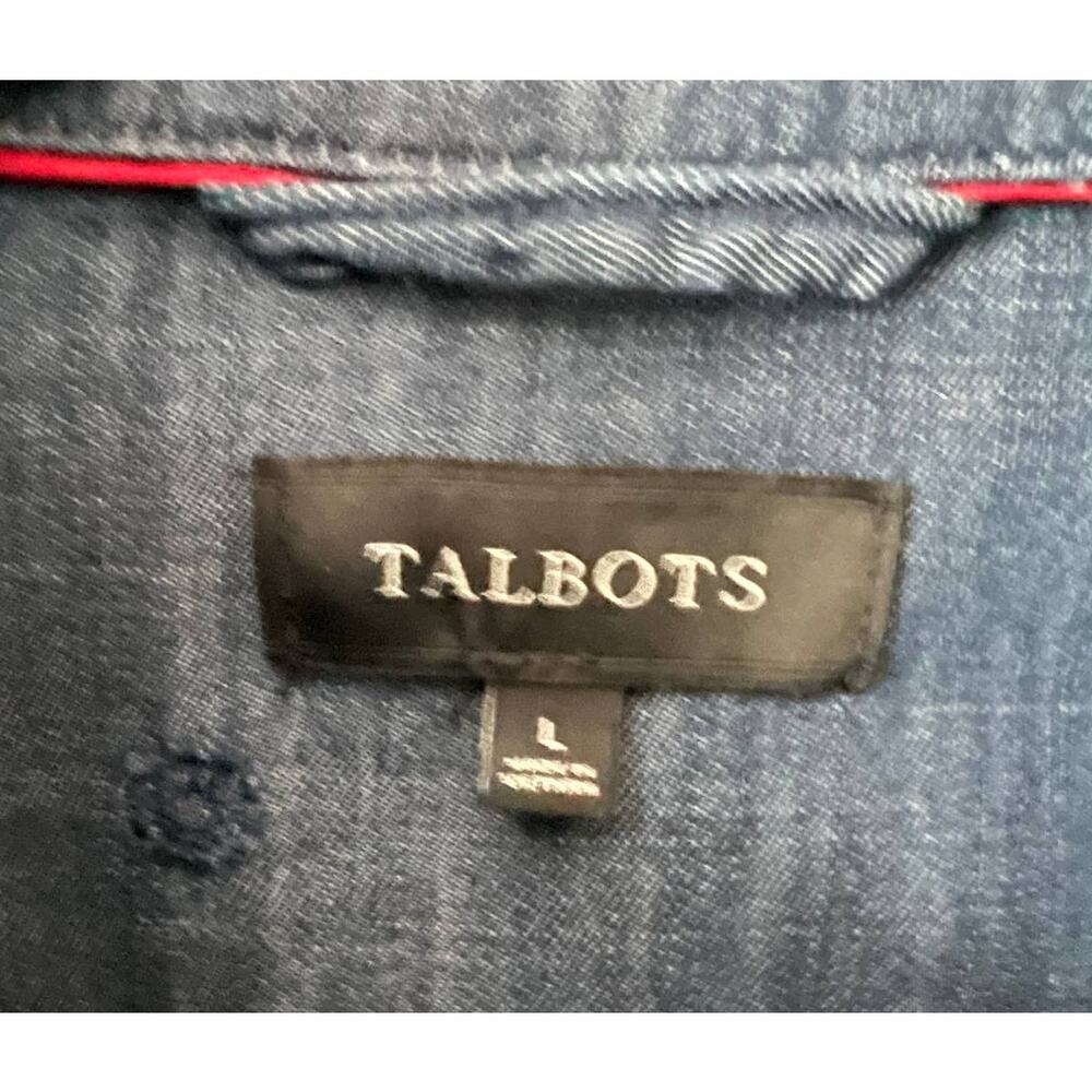 Talbots Chambray Safari Style Jacket With Embroid… - image 8